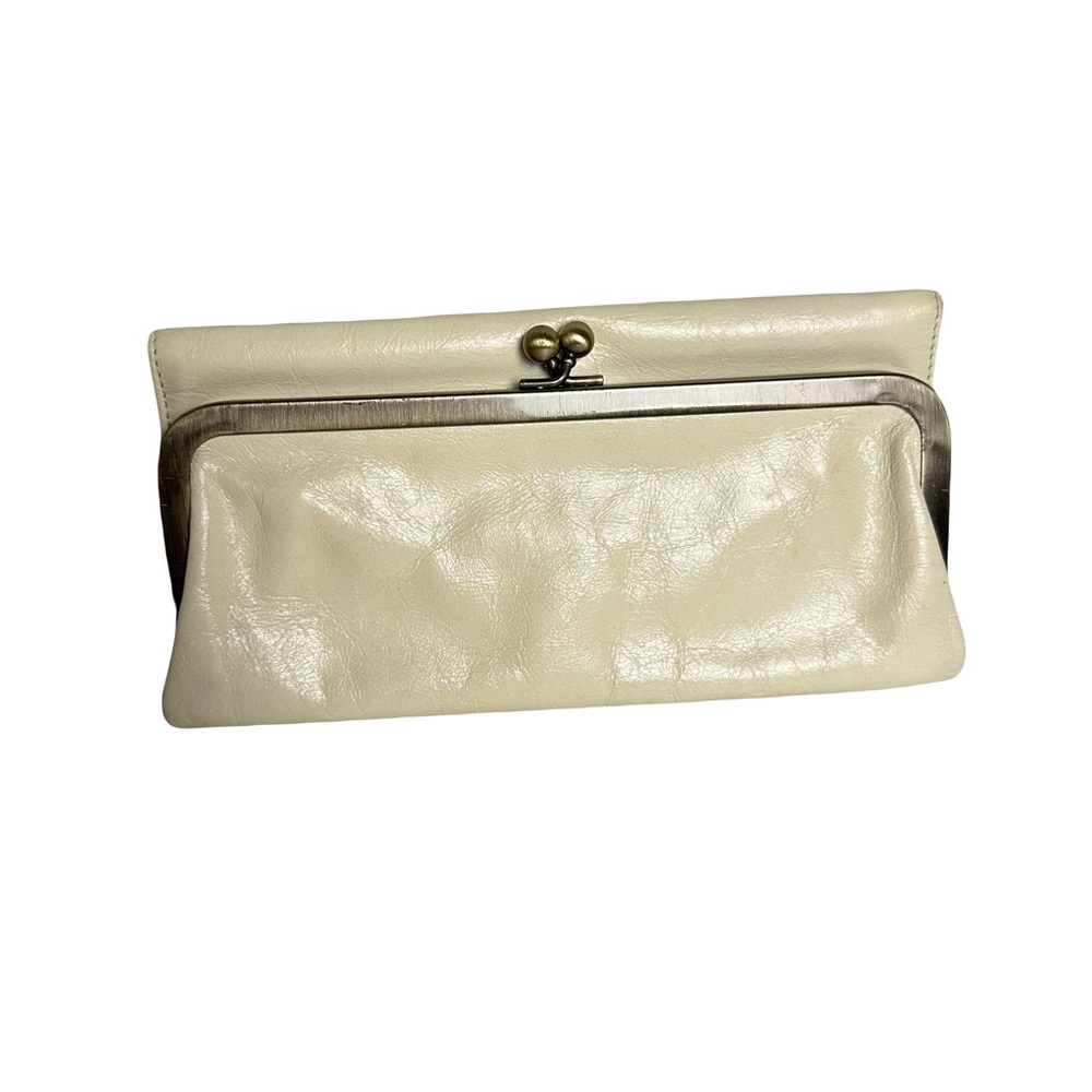 HOBO international Cream Leather Clutch